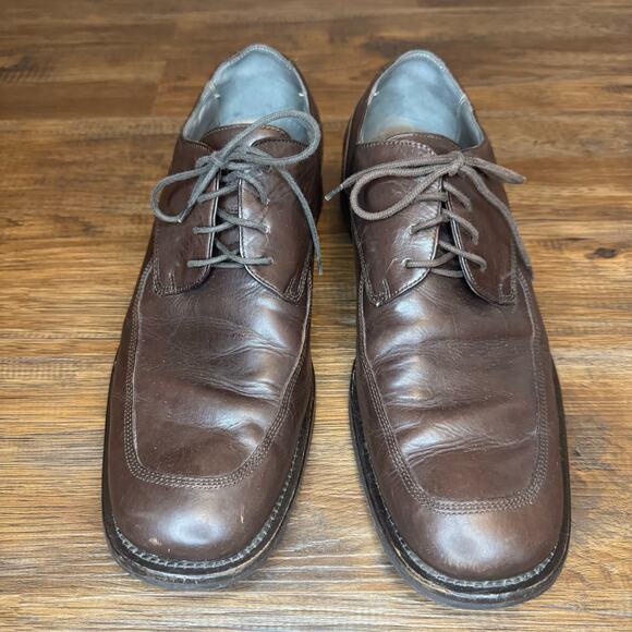 Kenneth Cole dark brown leather dress shoes 9.5 P.O.M71920 square toe oxford - Picture 11 of 12